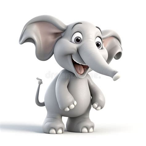 Cute Elephant Character On White Stock Illustration Illustration Of