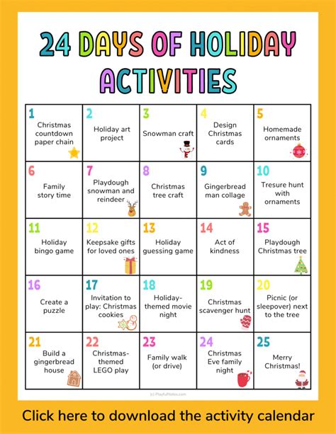 Christmas Calendar Activities Jacki Rhodia