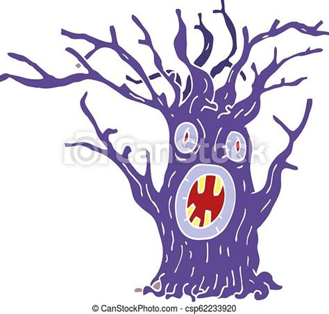Cartoon doodle spooky tree. | CanStock