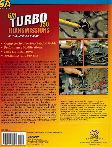 Gm Turbo 350 Transmissions How To Rebuild And Modify Sa326