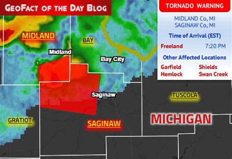 Geofact Of The Day Michigan Tornado Warning