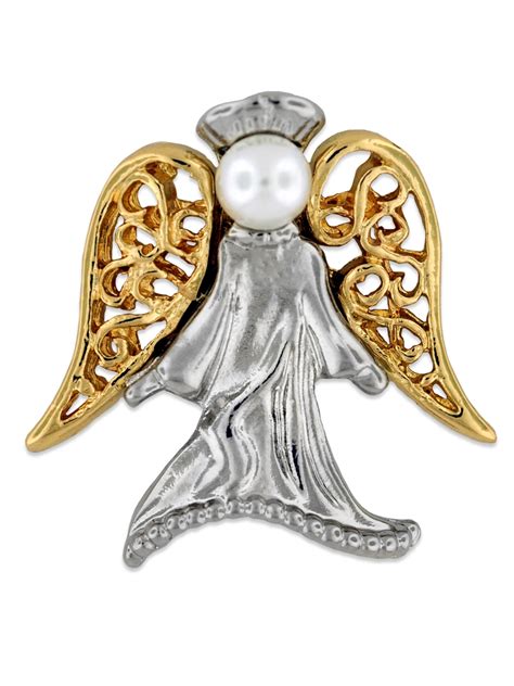 Angel With Pearl Religious Spiritual Jewelry Brooch Style Lapel Pin 1