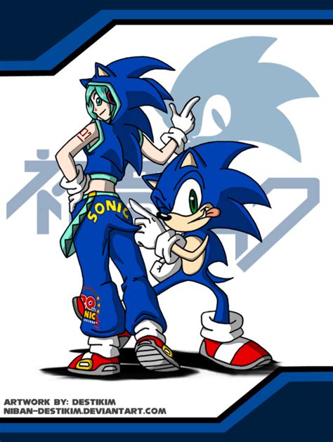 Soniku 02 By Niban Destikim With Images Sonic The Hedgehog Miku Sonic