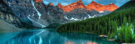 104084 Canada 4k Moraine Lake Mountains Banff Forest Hd Wallpapers
