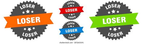 Loser Sign Round Ribbon Label Set Stock Vector Royalty Free