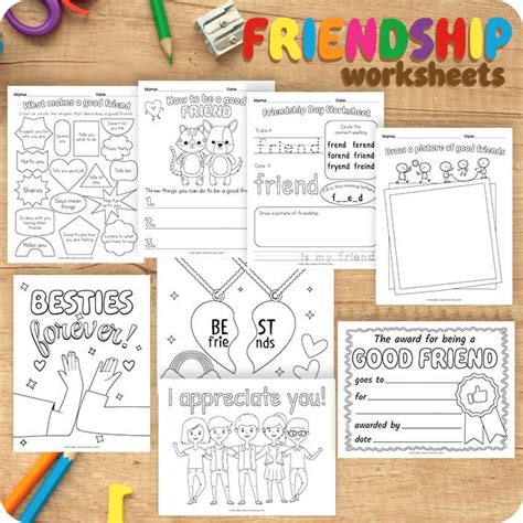 8 Friendship Worksheets And Coloring Pages Mrs Merry