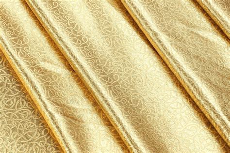 24k Gold Fabric Embossed Woven Polyester Gold Metallization From