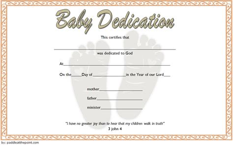 Christian Baby Dedication Certificate Printable 1 Baby Dedication