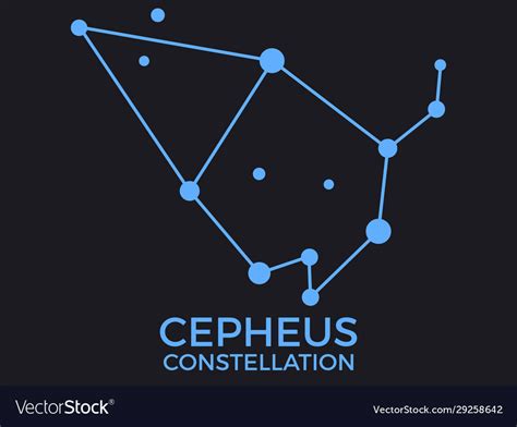 Cepheus Constellation Stars In Night Sky Vector Image
