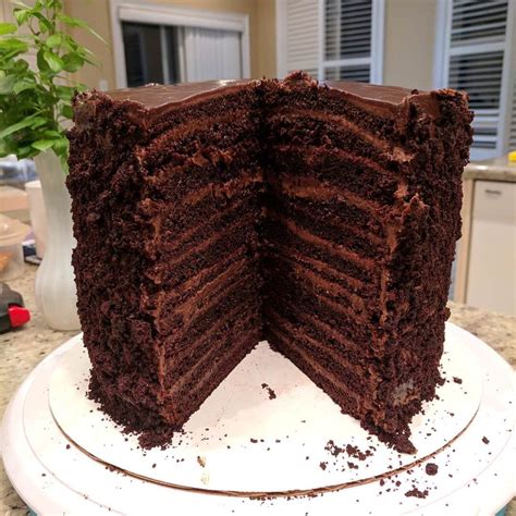 12 Layer Chocolate Cake You Can Do It Chocolate Layer Cake Food Chocolate Cake
