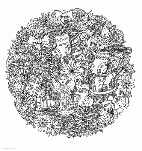big detailed  coloring page  adults christmas coloring pages printablecom
