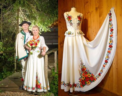 Growing Trend Handpainted Wedding Dresses Inspired By Folklore Of Polish Highlanders Wedding