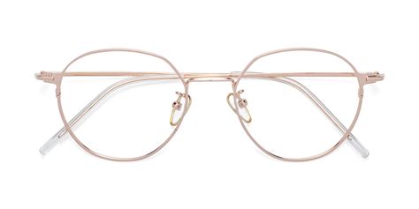 rose gold low bridge fit lightweight titanium eyeglasses 18006