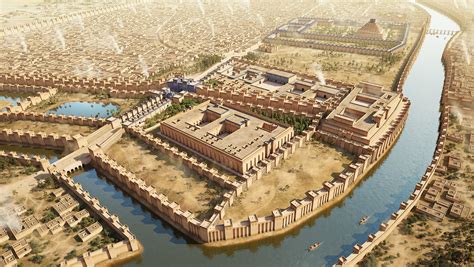 View of ancient Babylon, originally founded in 2300 BC. It grew into