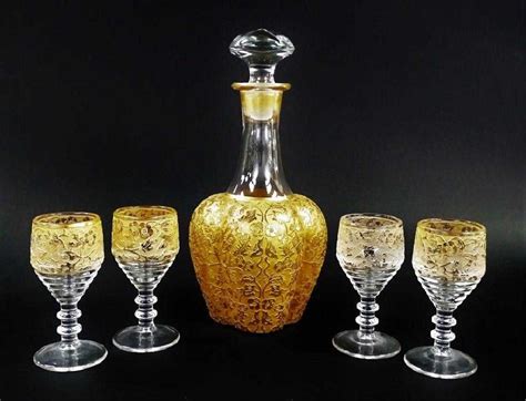 Antique Moser Glass Cordial Set