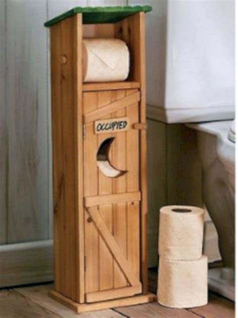 The toilet paper holder is made of natural cotton rope. Inventive Bathroom Storage Ideas Facilitated | Outhouse ...