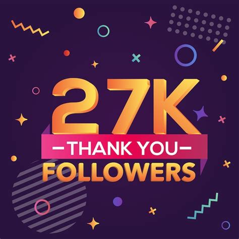 Premium Vector Thank You 27000 Followers Thanks Bannerfirst 27k