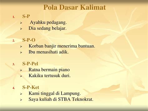 Jadi kalimat (sentence) harus teridi dari setidaknya dua elemen yaitu subjeck + predicate, baru bisa. PPT - KALIMAT PowerPoint Presentation - ID:3921390