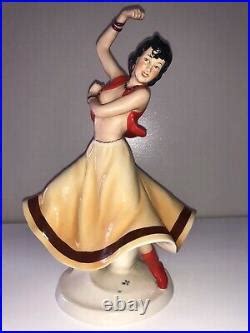 Antique Art Deco Royal Dux Semi NUDE LADY FEMME DANSEUSE Figurine En Porcelaine Figure