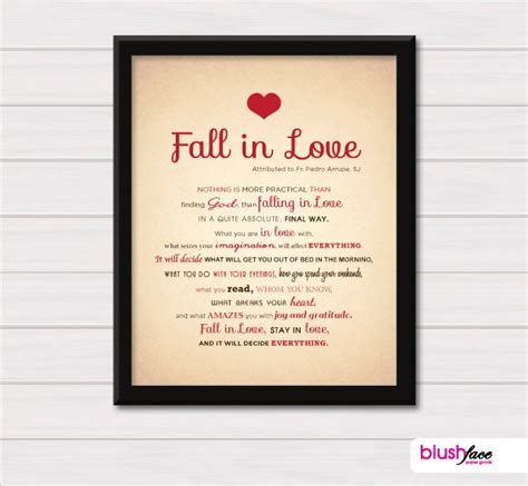 Fall In Love Poem Anniversary Or Wedding T 8x10 By Blushface