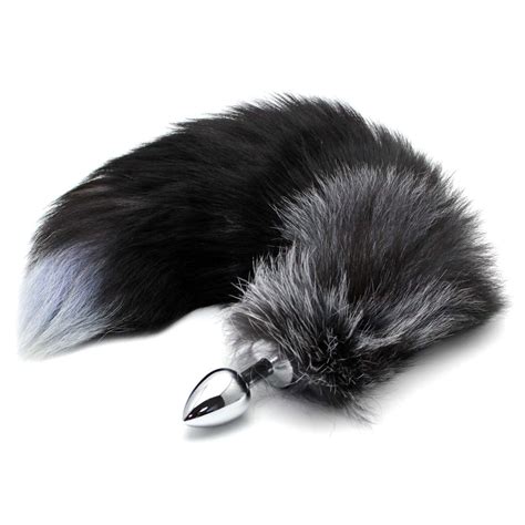 17 Stainless Steel Black Cat Tail Plug Foxyplugs