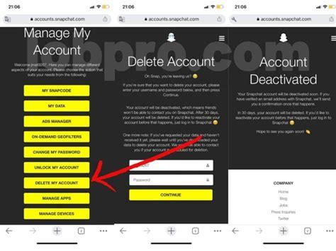 how to deactivate snapchat