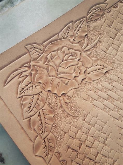Deri Dövme Gül Leather Carving Rose Leather Carving Leather Craft