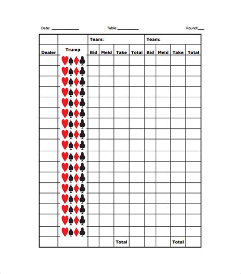 2023 Pinochle Score Sheet Fillable Printable Pdf And Forms Handypdf