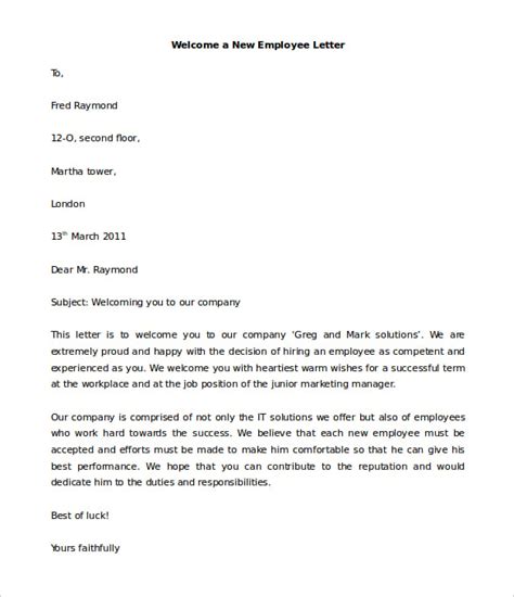 26 Free Hr Welcome Letter Templates Doc Pdf