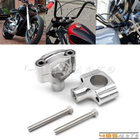 Pair 1 In 25mm Handlebar Risers Bars Mount Clamps For Harley 883r