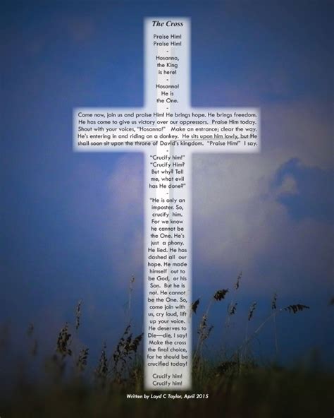 The Cross An Easter Shape Poem The Cross An Easter Shape Poem