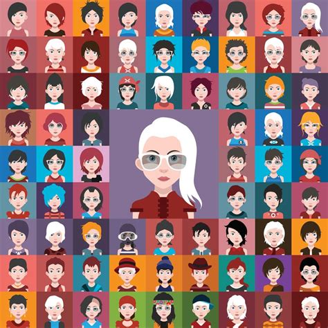 Set Of Colorful Avatars Of Characters 457757 Vector Art At Vecteezy