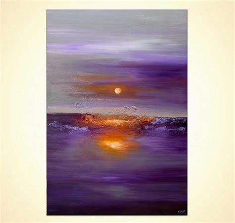 Modern Large Purple Abstract Art Abstract Landscape Painting Modern