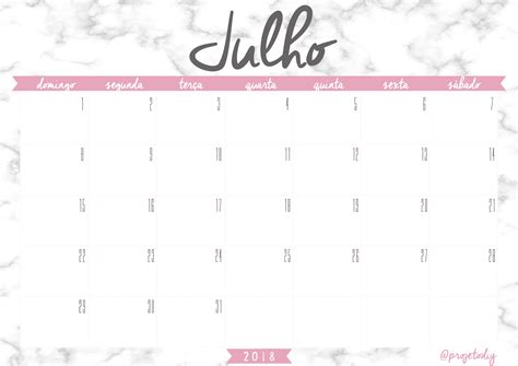 Consulte abaixo o calendário julho 2018. Planner de Mesa + Calendários 2018 | Projeto DIY