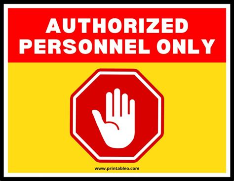 29 Authorized Person Only Sign Download Printable Pdfs