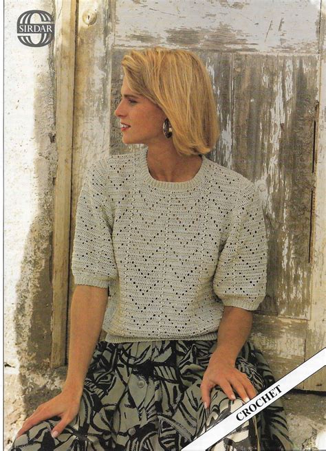 Women 4 Ply Lacy Sweater Knitting Pattern Ladies Lacy Lace Etsy
