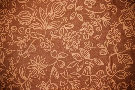 Brown Fabric With Floral Pattern Texture Picture Free Photograph