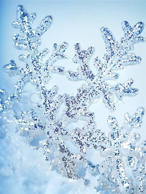 Beautiful Snowflake Background Macro Stock Photo Colourbox