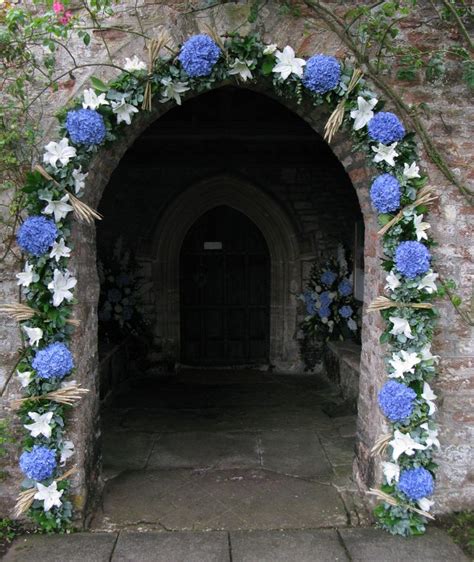 The Church Door Can Be Decorated With A Garland Of