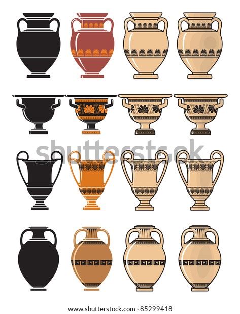 Greek Vases Ornaments Vector Stock Vector Royalty Free 85299418