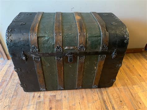 Rounded Front Flat Top Steamer Trunk Extra Large Trunk Etsy