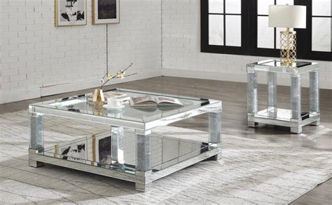 Glam Mirrored Furniture Camco Furniture Coffee Table Mirrored