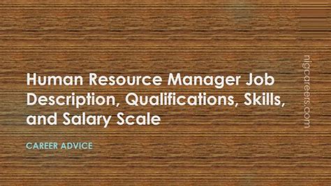 Human Resource Manager Job Description Skills And Salary