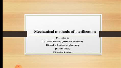 Mechanical Sterilization Rd Part Youtube