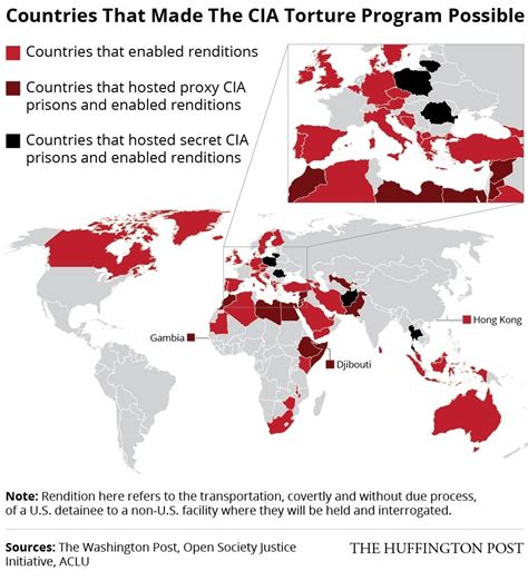 Countries That Made The Cia Torture Program Maps On The Web