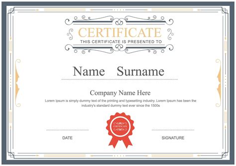 Ornamental Certificate Template With Vintage Frame 955161 Vector Art At