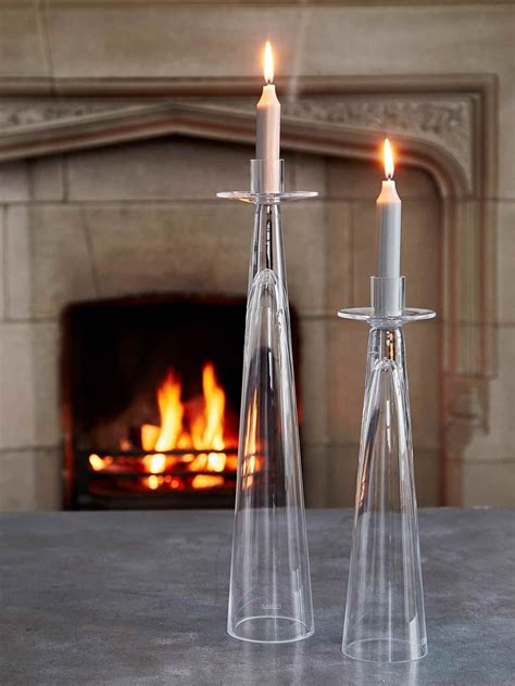 Glass Floor Candle Holders Features Glass Hurricane To Protect The