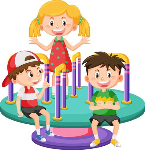 Children Roundabout Playground Cartoon 10518187 Vector Art At Vecteezy