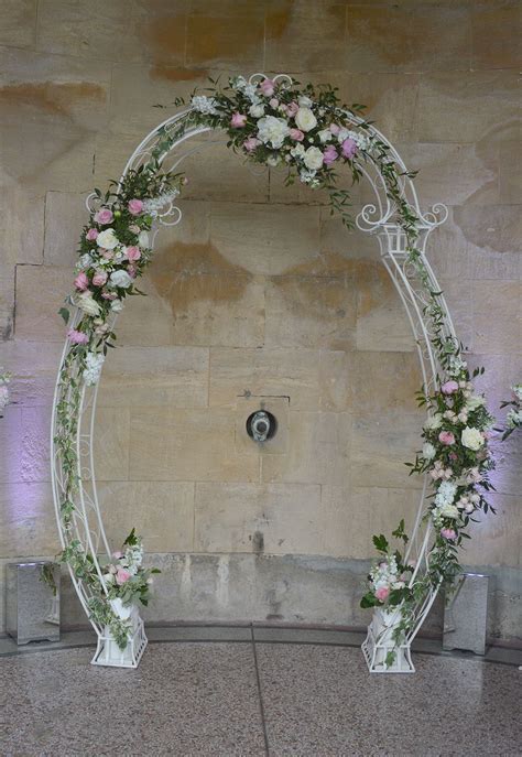 Pink And White Arch For A Wedding Ceremony Wedding Ceremony Ceremony
