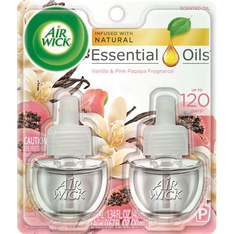 Air Wick Plug In Refill 2ct Vanilla And Pink Papaya Scented Oil Air